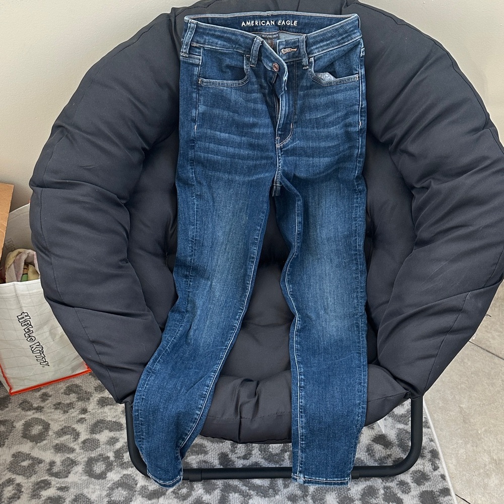 American Eagle Outfitters Women's Dark Blue Skinny Jeans